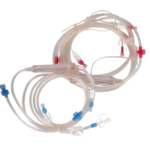 Hemodialysis blood line tubing sets are made up of arterial and venous lines that are used during dialysis and are joined to an AV fistula on one end and a dialyzer on the other.